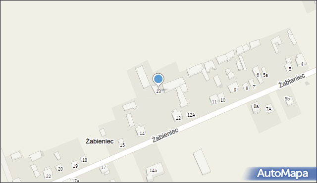 Żabieniec, Żabieniec, 13, mapa Żabieniec