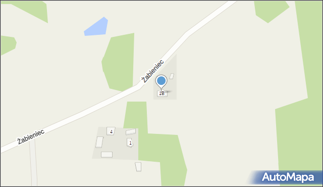 Żabieniec, Żabieniec, 1B, mapa Żabieniec