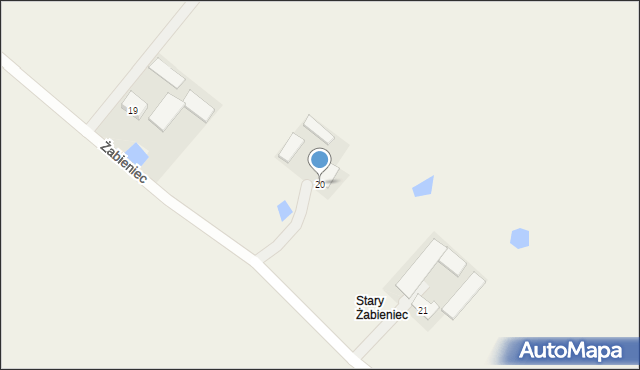 Żabieniec, Żabieniec, 20, mapa Żabieniec