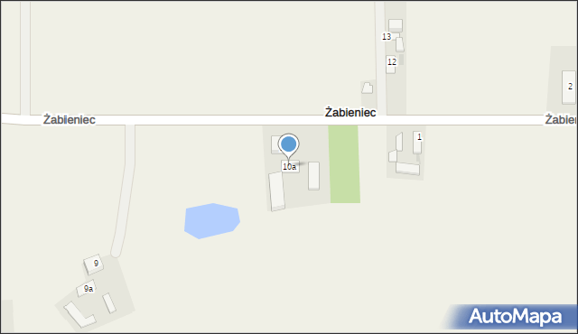 Żabieniec, Żabieniec, 10a, mapa Żabieniec