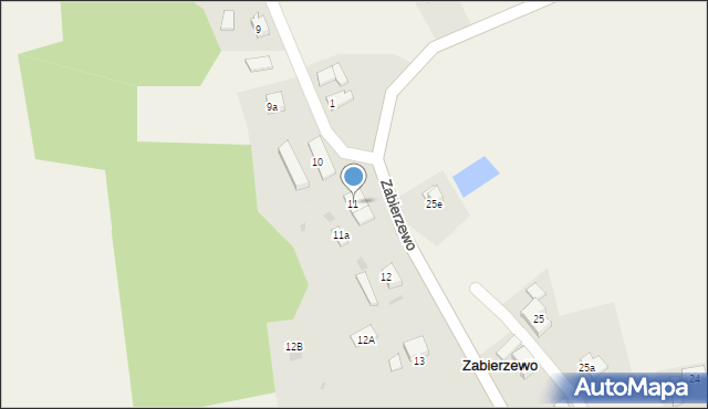 Zabierzewo, Zabierzewo, 11, mapa Zabierzewo