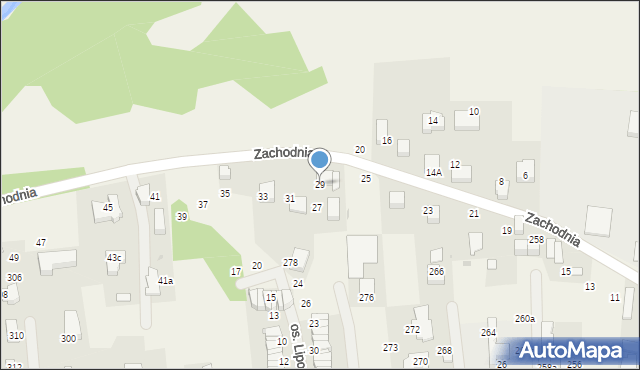 Zabierzów, Zachodnia, 29, mapa Zabierzów
