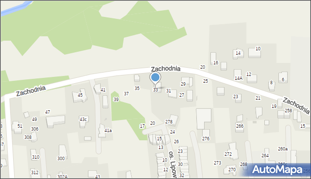Zabierzów, Zachodnia, 33, mapa Zabierzów