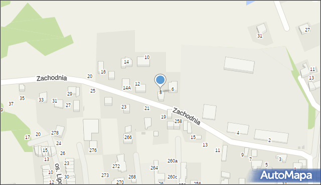 Zabierzów, Zachodnia, 8, mapa Zabierzów