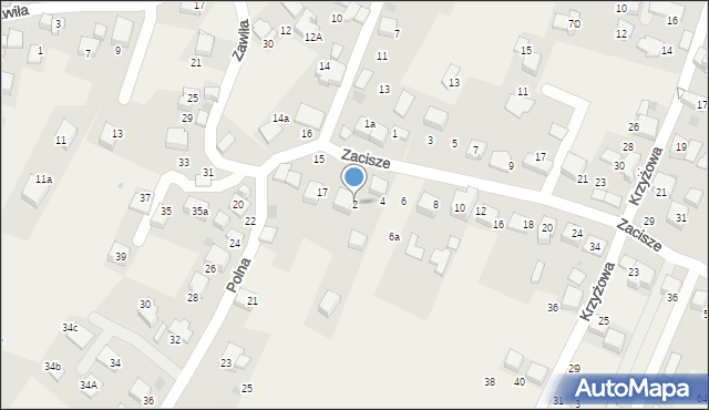 Zabierzów, Zacisze, 2, mapa Zabierzów
