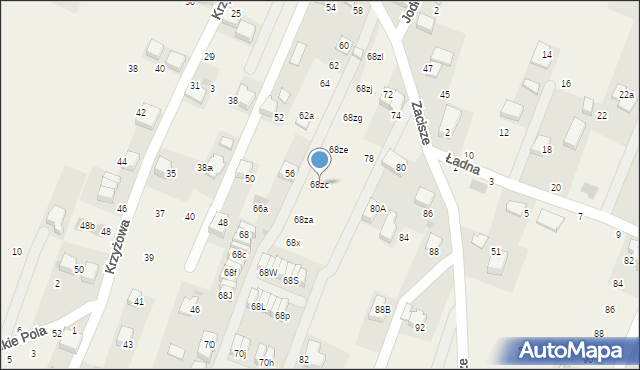 Zabierzów, Zacisze, 68zc, mapa Zabierzów