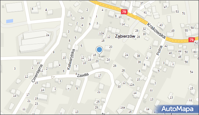 Zabierzów, Zawiła, 22, mapa Zabierzów