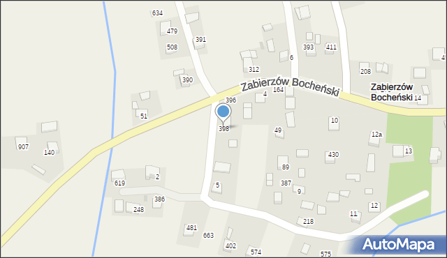 Zabierzów Bocheński, Zabierzów Bocheński, 398, mapa Zabierzów Bocheński