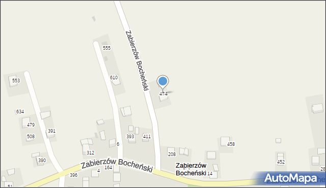 Zabierzów Bocheński, Zabierzów Bocheński, 474, mapa Zabierzów Bocheński