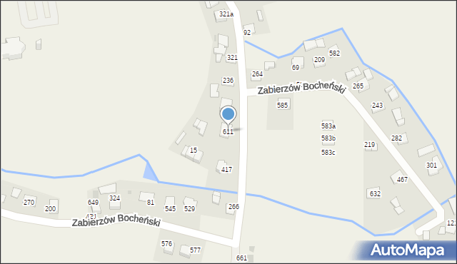 Zabierzów Bocheński, Zabierzów Bocheński, 611, mapa Zabierzów Bocheński