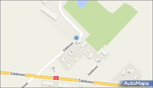 Żabikowo, Żabikowo, 1, mapa Żabikowo