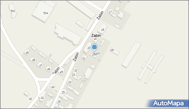 Żabin, Żabin, 20A, mapa Żabin