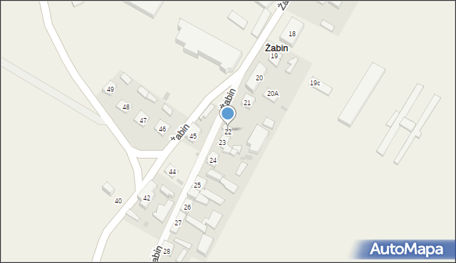 Żabin, Żabin, 22, mapa Żabin