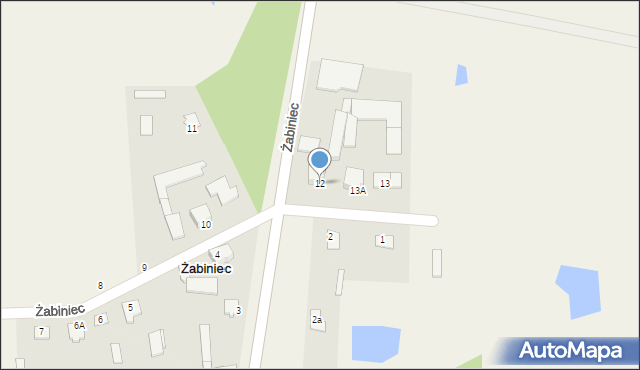 Żabiniec, Żabiniec, 12, mapa Żabiniec