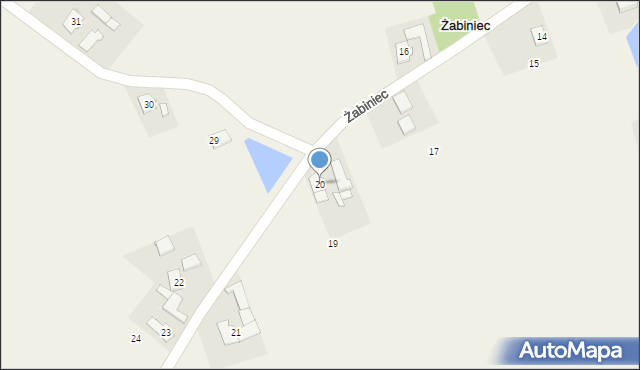 Żabiniec, Żabiniec, 20, mapa Żabiniec