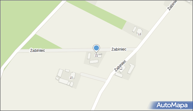 Żabiniec, Żabiniec, 11, mapa Żabiniec
