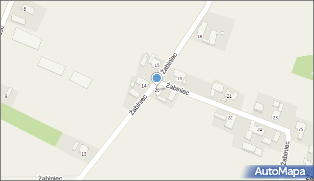 Żabiniec, Żabiniec, 20, mapa Żabiniec