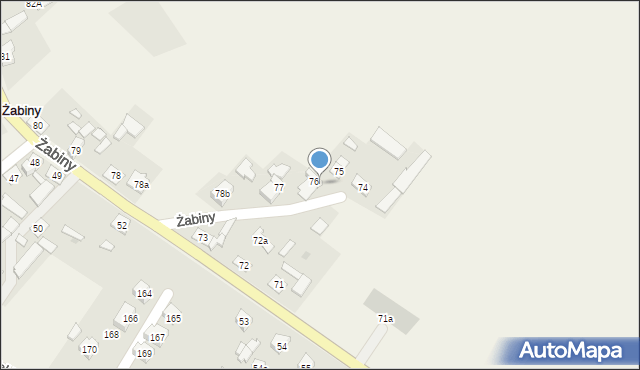 Żabiny, Żabiny, 76a, mapa Żabiny
