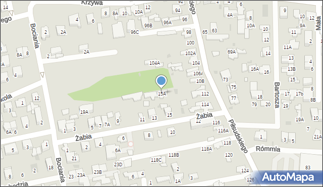 Ząbki, Żabia, 15A, mapa Ząbki