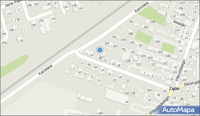 Ząbki, Zaciszna, 1B, mapa Ząbki