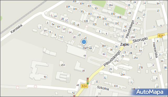 Ząbki, Zaciszna, 22a, mapa Ząbki