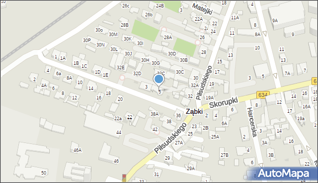 Ząbki, Zaciszna, 5, mapa Ząbki