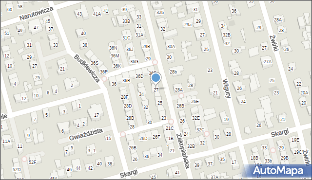 Ząbki, Zakopiańska, 27, mapa Ząbki