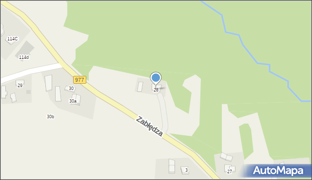 Zabłędza, Zabłędza, 28, mapa Zabłędza