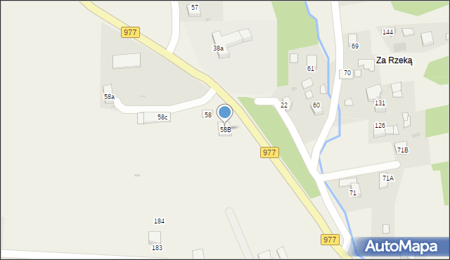 Zabłędza, Zabłędza, 58B, mapa Zabłędza