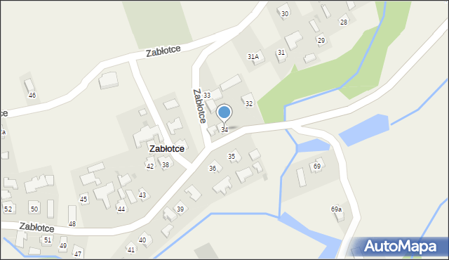 Zabłotce, Zabłotce, 34, mapa Zabłotce