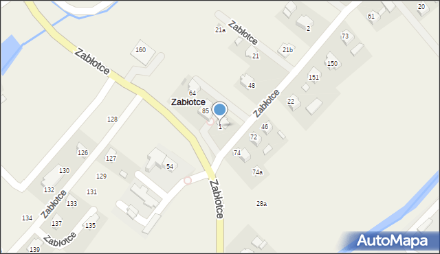 Zabłotce, Zabłotce, 1, mapa Zabłotce