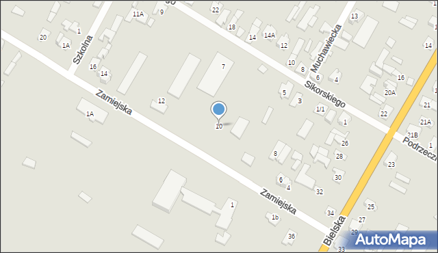 Zabłudów, Zamiejska, 10, mapa Zabłudów