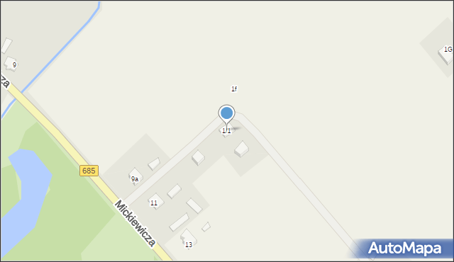 Zabłudów-Kolonia, Zabłudów-Kolonia, 1/1, mapa Zabłudów-Kolonia