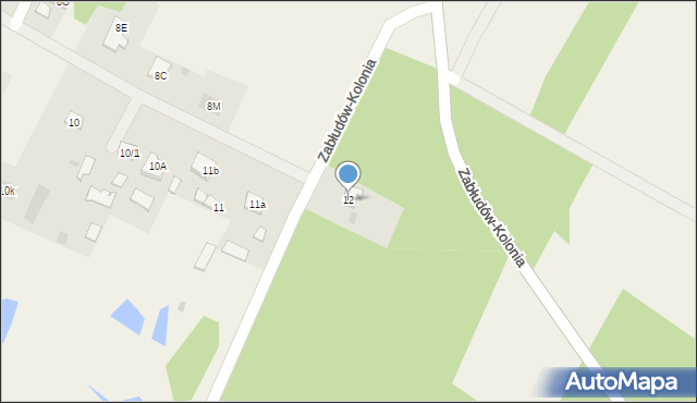 Zabłudów-Kolonia, Zabłudów-Kolonia, 12, mapa Zabłudów-Kolonia