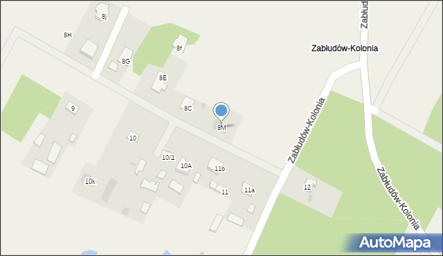 Zabłudów-Kolonia, Zabłudów-Kolonia, 8M, mapa Zabłudów-Kolonia