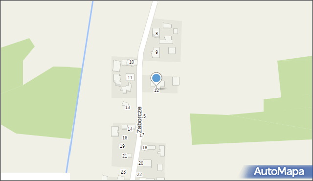 Zaborcze, Zaborcze, 12, mapa Zaborcze
