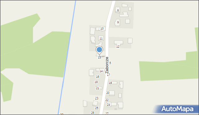 Zaborcze, Zaborcze, 13, mapa Zaborcze