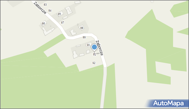 Zaborcze, Zaborcze, 91, mapa Zaborcze