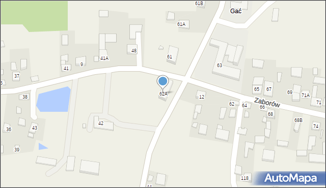 Zaborów, Zaborów, 62A, mapa Zaborów