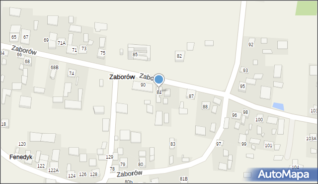 Zaborów, Zaborów, 84, mapa Zaborów