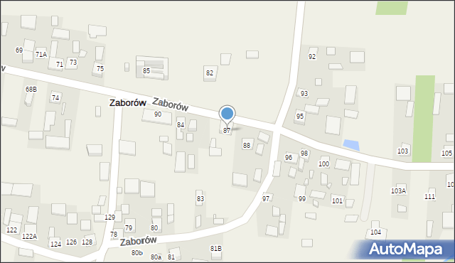 Zaborów, Zaborów, 87, mapa Zaborów