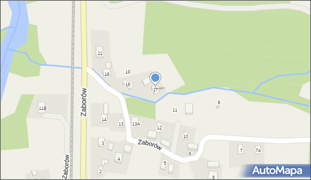 Zaborów, Zaborów, 17, mapa Zaborów