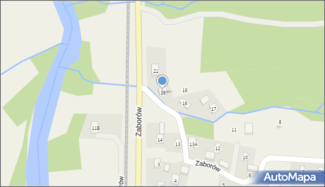 Zaborów, Zaborów, 18, mapa Zaborów