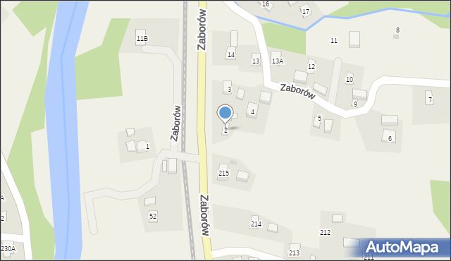 Zaborów, Zaborów, 2, mapa Zaborów