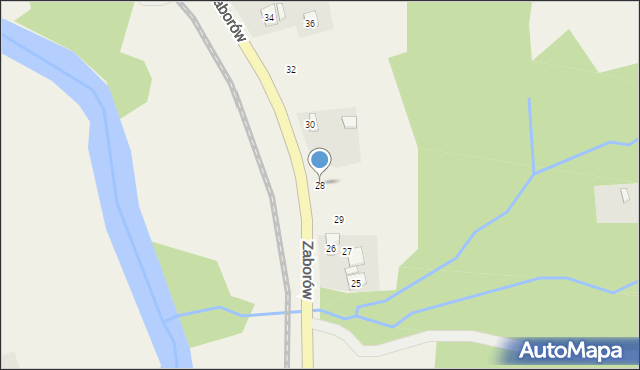 Zaborów, Zaborów, 28, mapa Zaborów