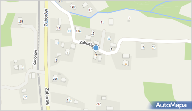 Zaborów, Zaborów, 5, mapa Zaborów