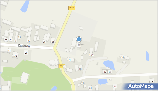 Zaborów, Zaborów, 22, mapa Zaborów
