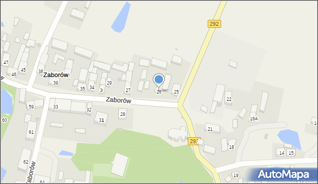 Zaborów, Zaborów, 26, mapa Zaborów