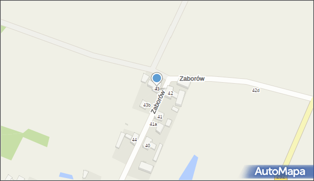Zaborów, Zaborów, 43a, mapa Zaborów
