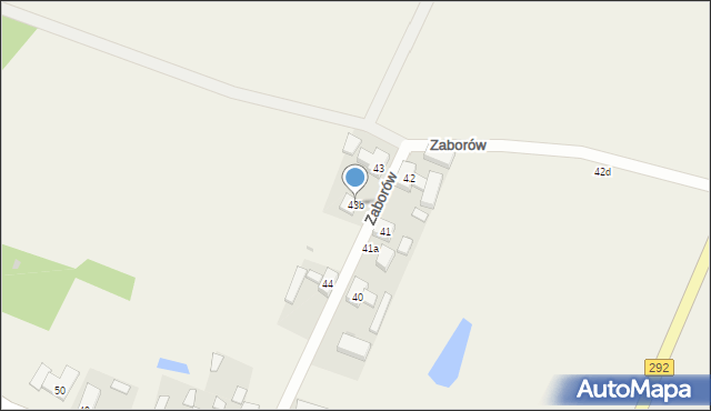 Zaborów, Zaborów, 43b, mapa Zaborów